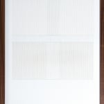 Framed white thread on paper work by Fringe Gallery artist Rebecca Messier