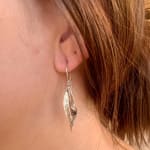 Timo Krapf, Silver Single Leaf Earrings