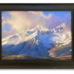 Moody pastel landscape of Gladstone Peak by Slate Gray Gallery artist Bruce Gómez