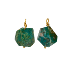 Chrysocolla Faceted Stone Drops by Fringe Gallery studio jeweler Marki Knopp