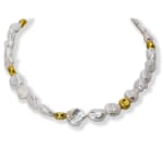 Chinese Pearl Necklace by Slate Gray Gallery studio jeweler Barbara Heinrich