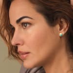Sun and Half Moon Turquoise Studs at Slate Gray Gallery by Studio Jeweler Dana Bronfman