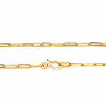 20k yellow gold paperclip chain necklace by by Fringe Gallery studio jeweler Nanci Modica