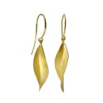 Timo Krapf, Silver Single Leaf Earrings