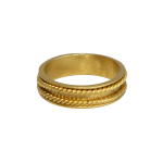Twisted Gold Wire Rims Ring by Fringe Gallery studio jeweler Marki Knopp