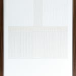 Framed white thread on paper work by Fringe Gallery artist Rebecca Messier