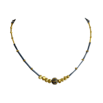 Black Diamond and Gold bead Necklace by Fringe Gallery studio jeweler Maria Lightfoot