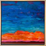 "Road through the desert" an acrylic abstract landscape piece by slate gray gallery artist mark bowles