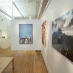 An oil painting of a house on an abstract landscape by slate gray gallery artist Marketa Sivek