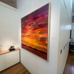 Warmth of the Day, an acrylic abstract landscape painting by slate gray gallery artist mark bowles