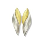Dual Tone Embrace Earrings by Slate Gray Gallery studio jeweler Timo Krapf