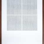 Framed black and white thread on paper work by Fringe Gallery artist Rebecca Messier