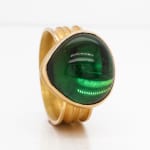 Green Tourmaline Ring by Slate Gray Gallery studio jeweler Barbara Heinrich