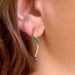Wave Link Earrings with Black Diamonds by Slate Gray Gallery studio jeweler Timo Krapf