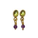 Small Peridot Studs by Fringe Gallery studio jeweler Marki Knopp