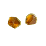 Citrine stud earrings by Fringe Gallery studio jeweler petra class