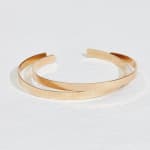14k yellow gold flat cuff bracelet by Fringe Gallery studio jeweler Jane Pope