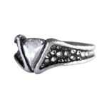 Platinum ring with a trillion rose cut diamond and scattered inverted diamonds by Fringe Gallery studio jeweler Todd Pownell and