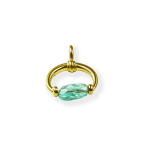 Emerald Lunula Pendant by Slate Gray Gallery studio jeweler Nanci Modica