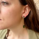 Parrot Tourmaline Earrings by Slate Gray Gallery studio jeweler Sandra Frias