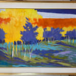 Fall Rains, an oil abstract forest landscape by slate gray gallery artist Marshall Noice