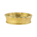 18k yellow gold leaf band by Fringe Gallery studio jeweler Barbara Heinrich