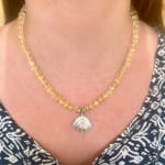 Citrine Necklace with Aspen Leaf Pendant by Fringe Gallery studio jeweler Marki Knopp