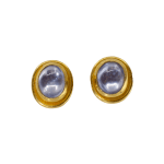 Granulated Studs With Blue Sapphire by Fringe Gallery studio jeweler Nanci Modica