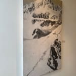 Interference Paint, Acrylic Paint, and Rice Paper on Canvas of Mount Sneffels by Slate Gray Gallery Artist Kathryn Tatum