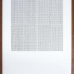 Framed black and white thread on paper work by Fringe Gallery artist Rebecca Messier