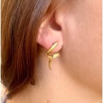 Mini Single Ribbon Twirl Earrings by Slate Gray Gallery studio jeweler Barbara Heinrich