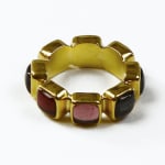 Ombre Tourmaline Bezel Ring by Slate Gray Gallery studio jeweler Nanci Modica