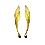 Timo Krapf, Silver Single Leaf Earrings