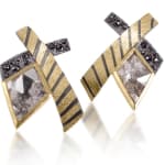 Stripe Cross Earrings by Slate Gray Gallery studio jeweler Elizabeth Garvin