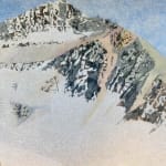 Acrylic Paint and Rice Paper on Canvas of TVermilion Peak by Slate Gray Gallery Artist Kathryn Tatum
