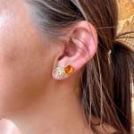 Citrine stud earrings by Fringe Gallery studio jeweler petra class