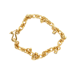 Round and Oval Link Diamond Charm Bracelet by Fringe Gallery studio jeweler Nanci Modica