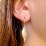Silver Single Leaf Earrings by Slate Gray Gallery studio jeweler Timo Krapf