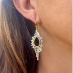 Baguette diamond and gold teardrop earrings
