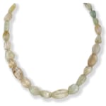 Faceted Aqua Bead Necklace by Slate Gray Gallery studio jeweler Marki Knopp