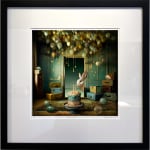 Archival Inkjet Print of It's My Party by Slate Gray Gallery Artist Maggie Taylor in a black frame