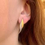 Timo Krapf, Silver Single Leaf Earrings