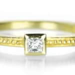 Square Diamond Stacking Ring by Slate Gray Gallery studio jeweler Barbara Heinrich