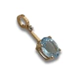 Short Oval Blue Topaz Charm by Slate Gray Gallery studio jeweler Lauren Chisholm