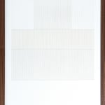 Framed white thread on paper work by Fringe Gallery artist Rebecca Messier