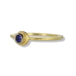 Round Blue Sapphire Ring by Slate Gray Gallery studio jeweler Barbara Heinrich