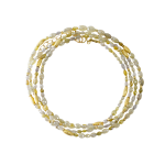 Long beaded necklace with natural color diamond beads and 18k gold beads by Fringe Gallery studio jeweler Barbara Heinrich