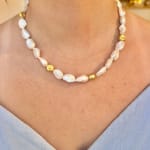 Chinese Pearl Necklace by Slate Gray Gallery studio jeweler Barbara Heinrich