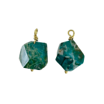 Chrysocolla Faceted Stone Drops by Fringe Gallery studio jeweler Marki Knopp