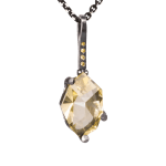 Facets Pendant with lemon Citrine by Fringe Gallery studio jeweler Elizabeth Garvin